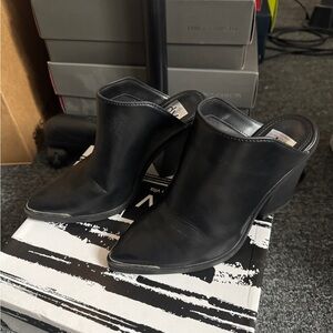 Dolce vita leather mule heels black womens 6